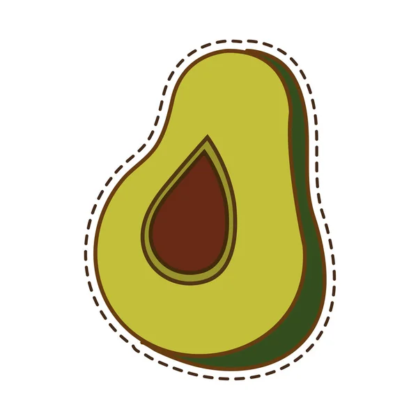 Avokado taze sebze izole ikonu — Stok Vektör