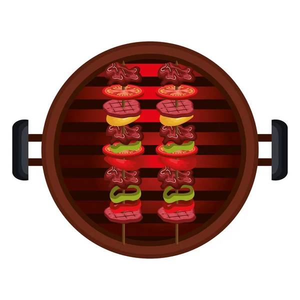 Ízletes barbecue grill elszigetelt ikon — Stock Vector