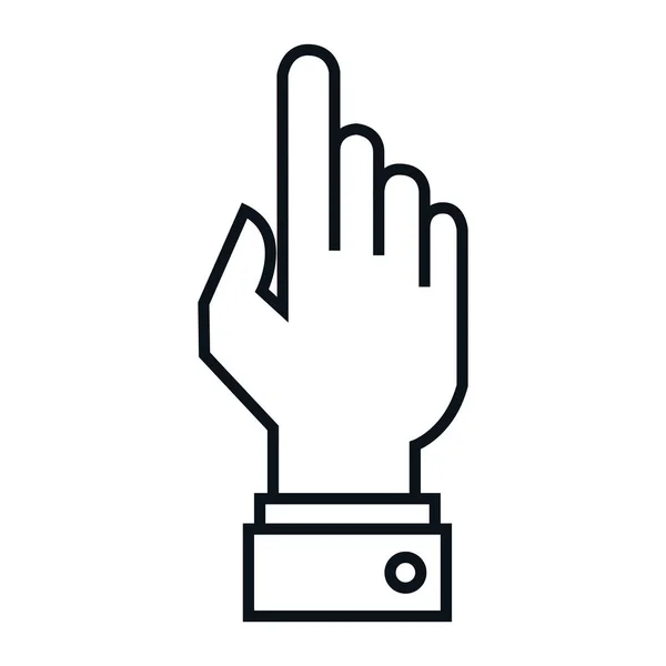 Mão toque humano ícone isolado — Vetor de Stock