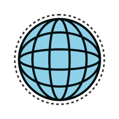 Küre gezegen izole simgesi