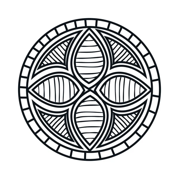Mandala art isolated icon — Stock Vector