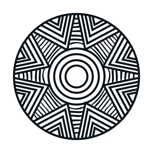 Mandala kunst geïsoleerde pictogram — Stockvector