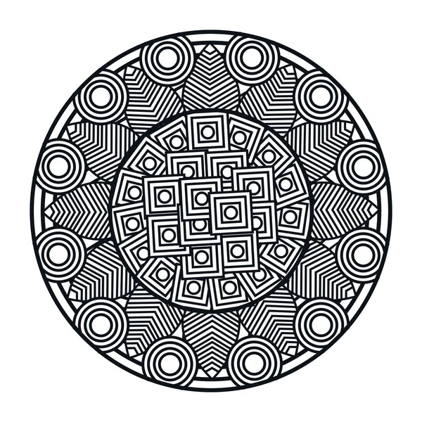 Mandala kunst geïsoleerde pictogram — Stockvector