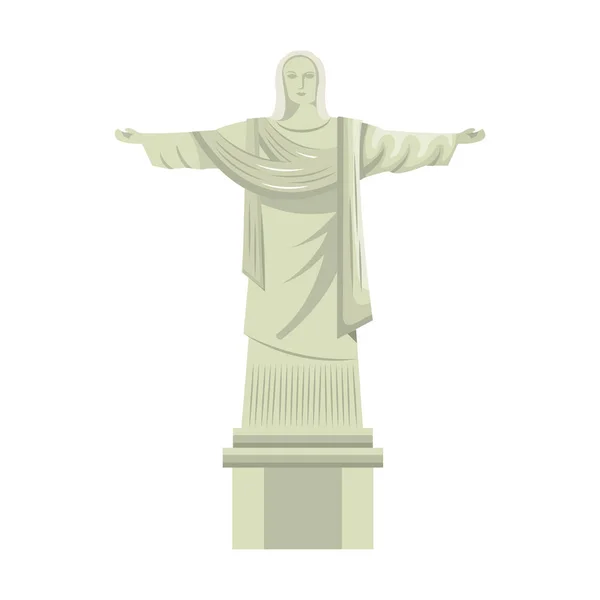 Christ corcovade brazil icon — Stock Vector