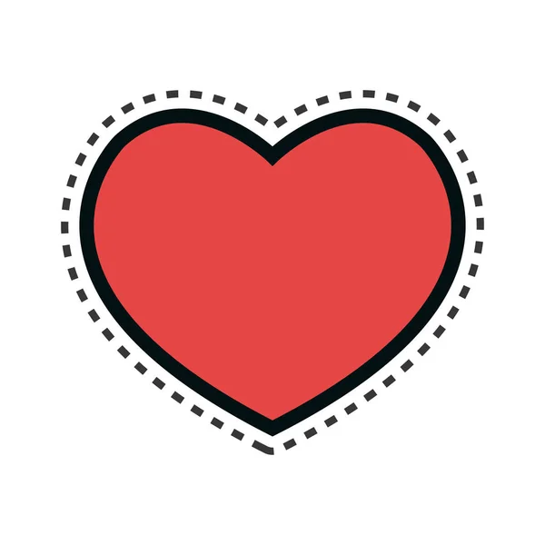 Heart love silhouette icon — Stock Vector