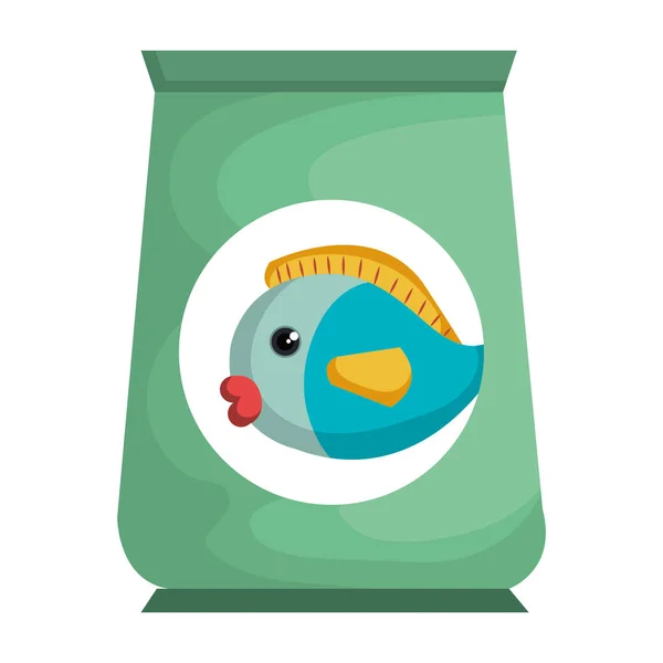 Bolsa de pescado alimento mascota — Vector de stock