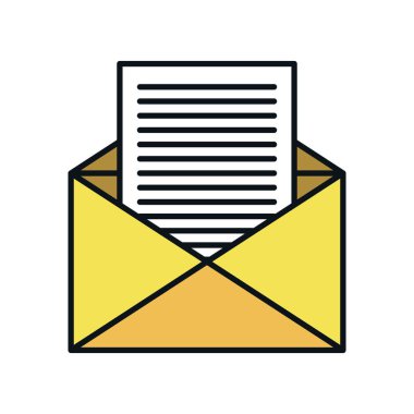 Zarf mektup izole simgesi