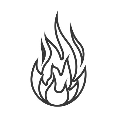Yangın alev izole simgesi