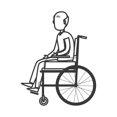 yaşlı adam devre dışı bırak izole simgesi