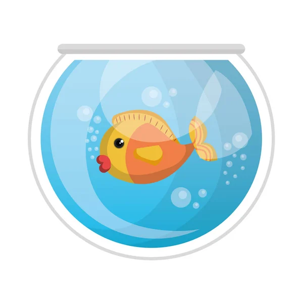 Lindo colores pescado mascota — Vector de stock