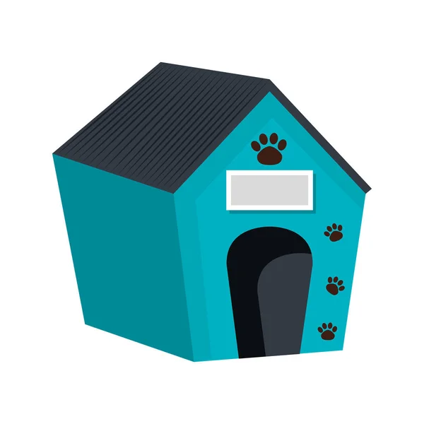 Dog house wooden isolated icon — Stock Vector