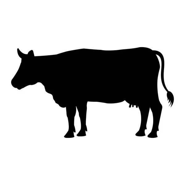 Mucca animale fattoria icona — Vettoriale Stock