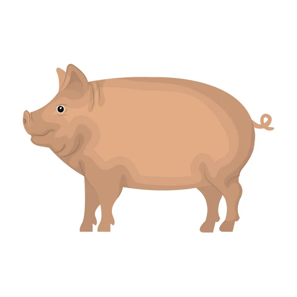 Porc animal fermă icoană — Vector de stoc