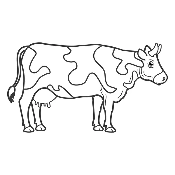 Ikon peternakan hewan sapi - Stok Vektor