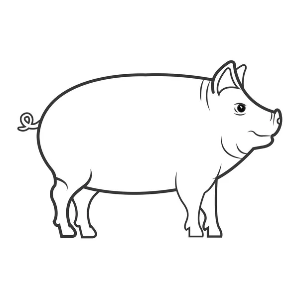 Pig animal farm icon — Stock Vector