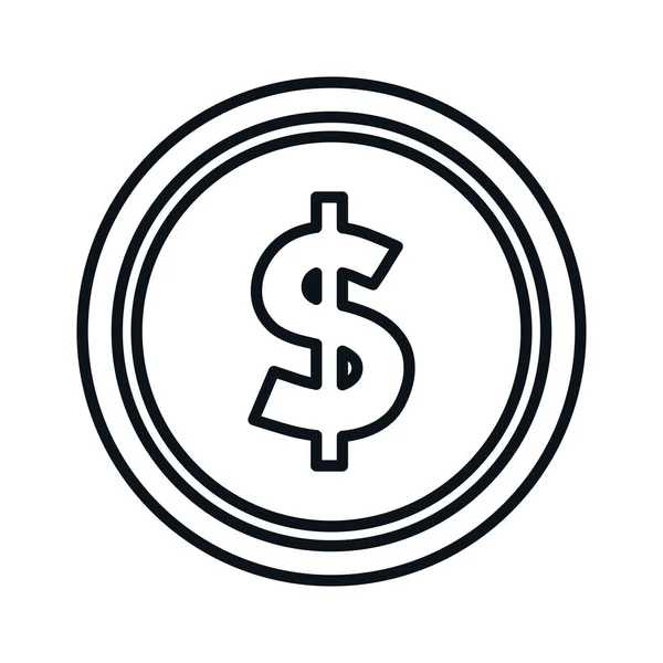 Mynt pengar isolerade ikonen — Stock vektor
