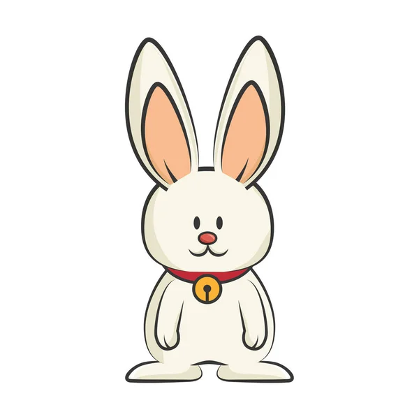 Lindo conejo carácter aislado — Vector de stock