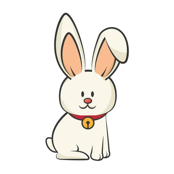 Personnage de lapin mignon isolé — Image vectorielle