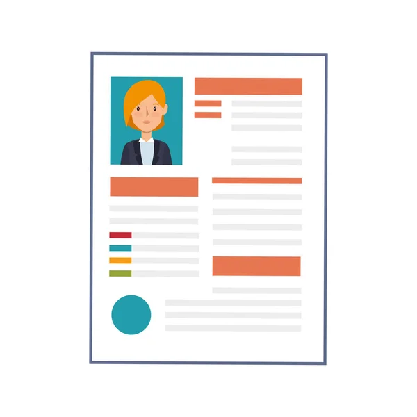 Curriculum vitae papel aislado icono — Vector de stock