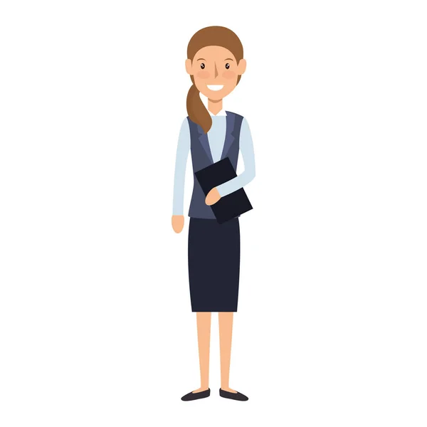 Businesswoman character avatar icon — Stock Vector