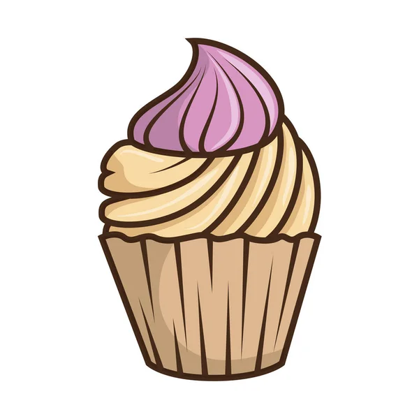 お誕生日おめでとうおいしいカップケーキ — ストックベクタ