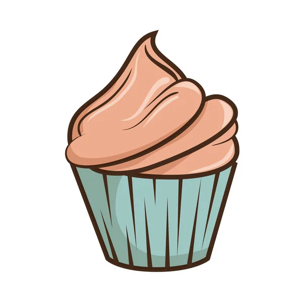 Feliz cumpleaños delicioso cupcake — Vector de stock