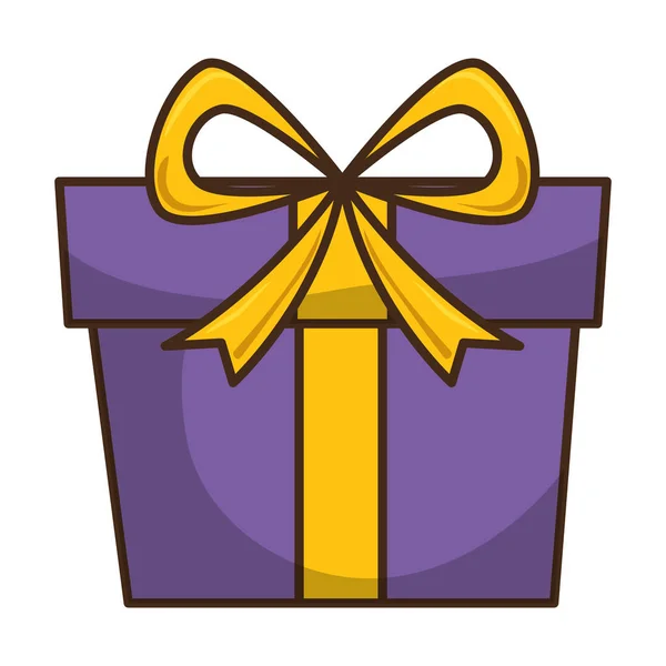 Giftbox present isolated icon — Stock Vector