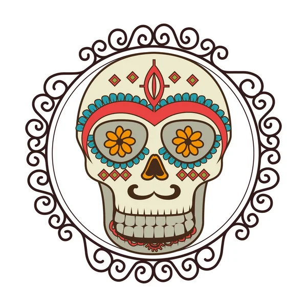 Masque crâne culture mexicaine — Image vectorielle