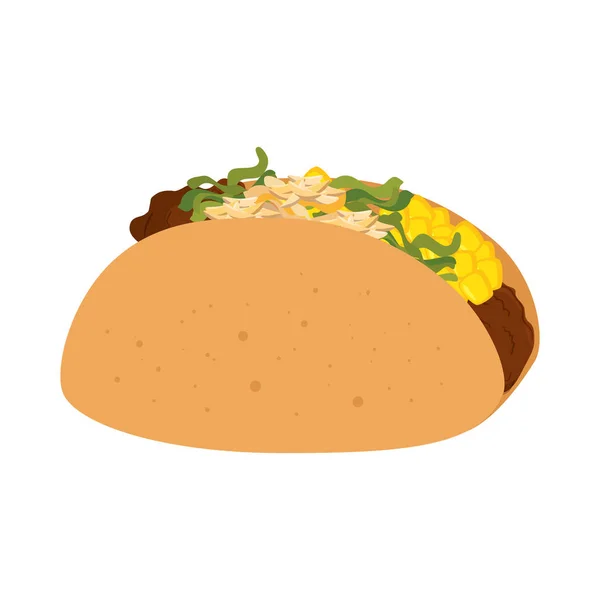 Taco mexikói élelmiszer ikon — Stock Vector