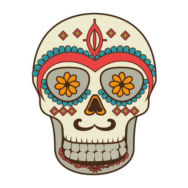 Máscara de cráneo cultura mexicana — Vector de stock