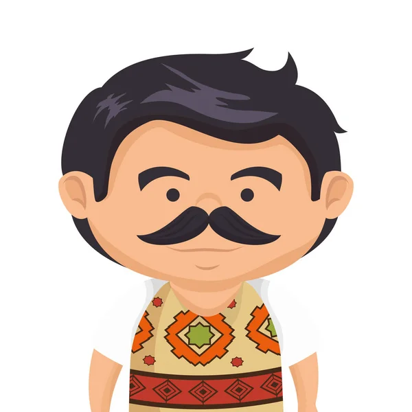 Homme mexicain icône de caractère — Image vectorielle
