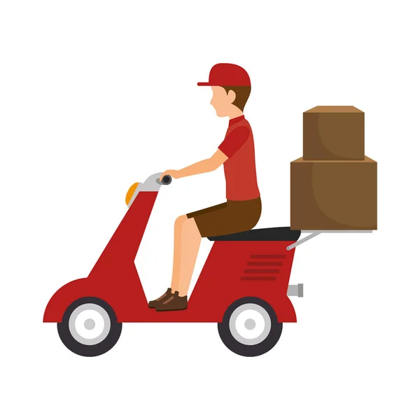 Serviço de entrega de moto scooter — Vetor de Stock