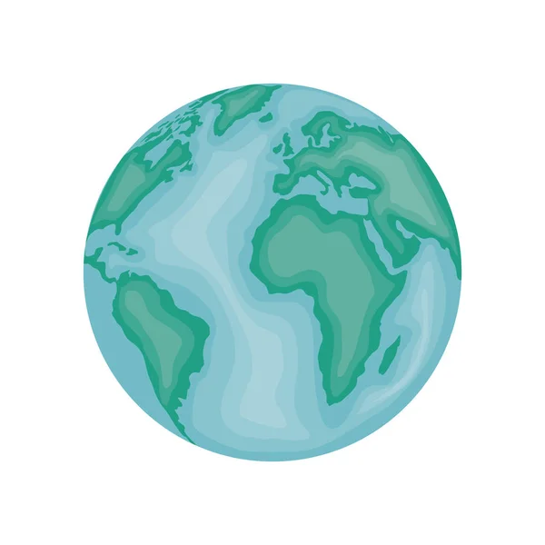 Planeta mundo ícone isolado da terra —  Vetores de Stock