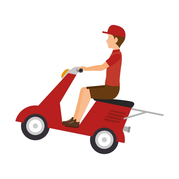 Scooter service de livraison de moto — Image vectorielle