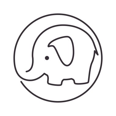 sevimli fil izole simgesi