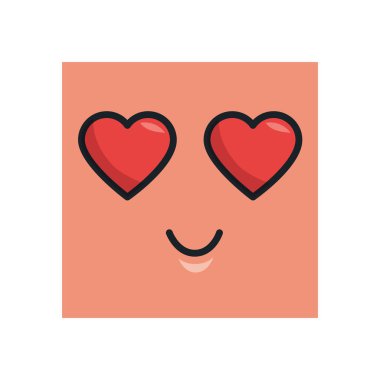 yüz kare surat kawaii stili