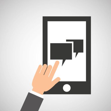 Ağ smartphone dijital kabarcık konuşma