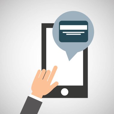 Ağ smartphone ödeme kredi kartı dijital