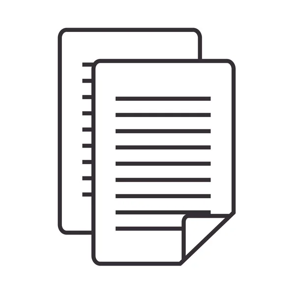 Documento en papel archivo aislado icono — Vector de stock