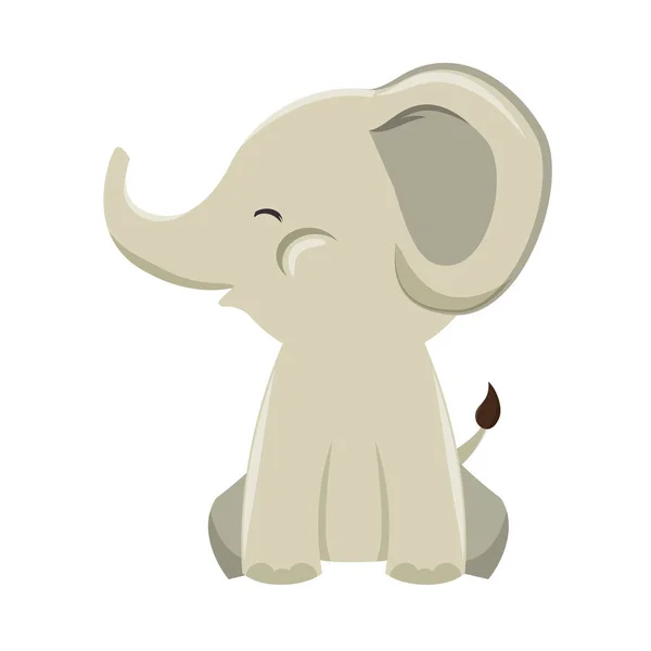 Elefante lindo icono aislado — Vector de stock