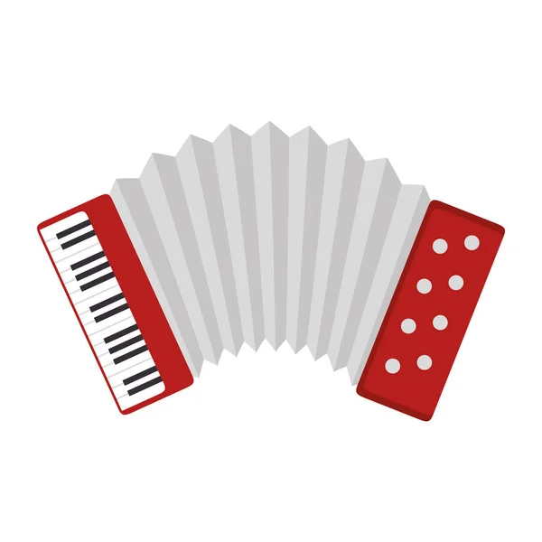 Accordion instrument musical icon — Stock Vector