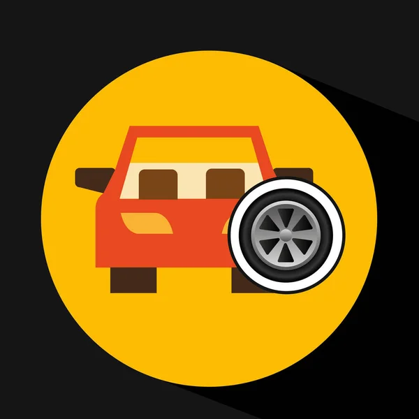 Car front wheel icon design — Stock Vector