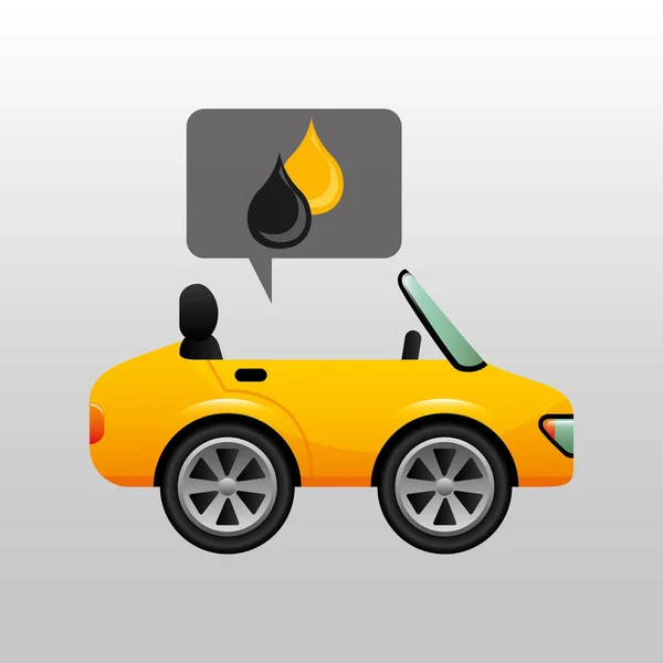 Sportovní auta kapku oleje benzín — Stockový vektor