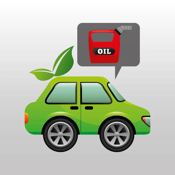 Ícone de garrafa de óleo de carro eco — Vetor de Stock