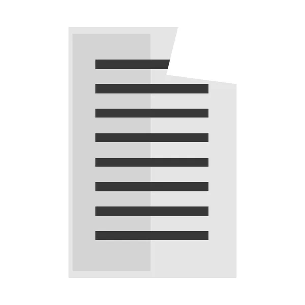 Documento en papel archivo aislado icono — Vector de stock