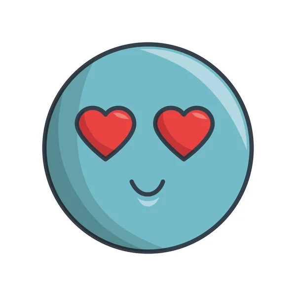 Gezicht cirkel emoticon kawaii stijl — Stockvector