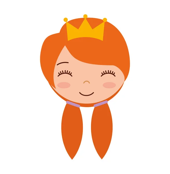 Schattige prinses karakter pictogram — Stockvector
