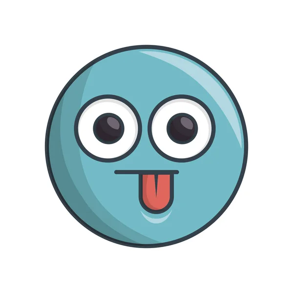 Gesichtskreis emoticon kawaii-stil — Stockvektor