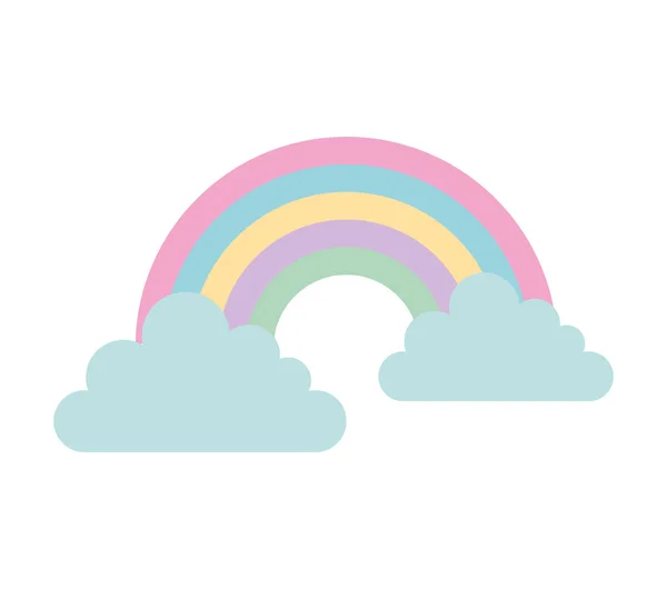 Lindo arco iris aislado icono — Archivo Imágenes Vectoriales