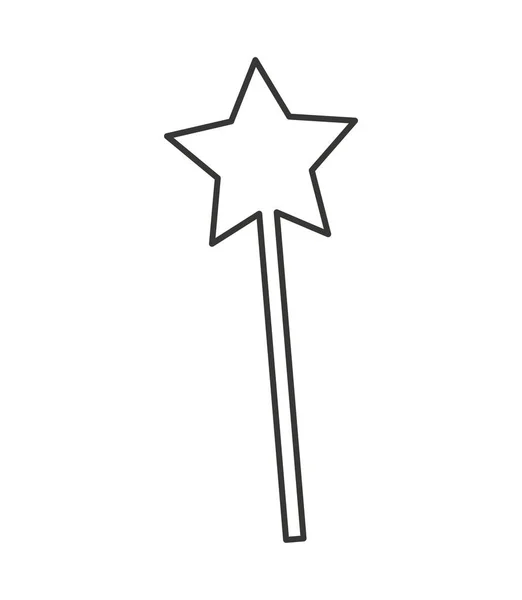 Baguette magique étoile icône isolée — Image vectorielle
